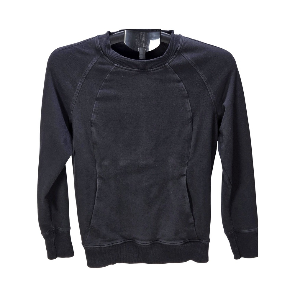 Women's Lululemon Size 4 Black Scuba Crewneck Sweatshirt Pullover Athleisure